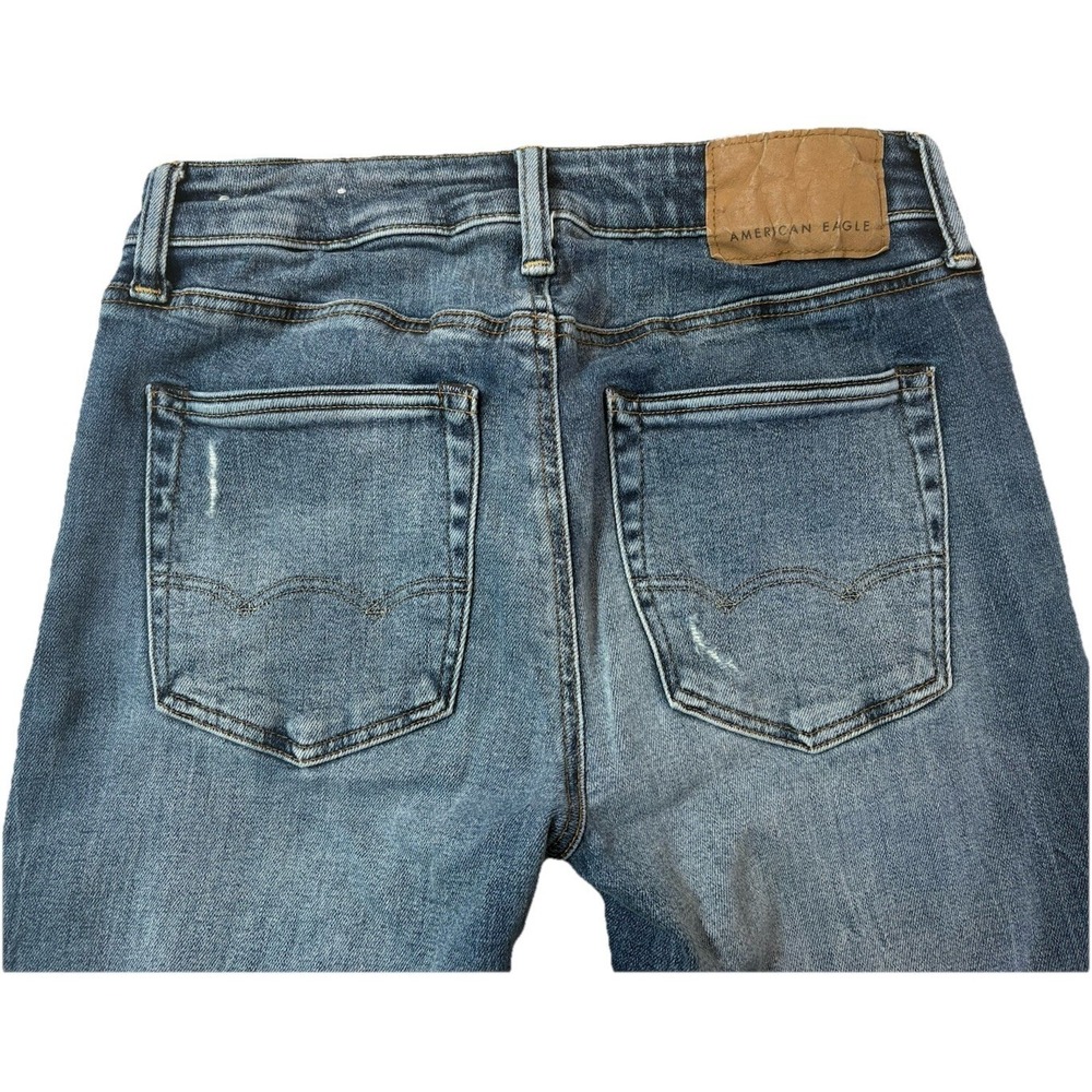 American Eagle Men's Distressed Slim Jeans 28x32 Actual 28x27.5 Mid Rise & Rippe - Picture 4 of 12